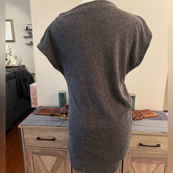 Piko 1988 grey wool-like slouchy‎ asymmetrical off the shoulders tunic sweater - Picture 3 of 3